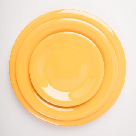 12 Wide Rim Plates - Yellow - 165mm