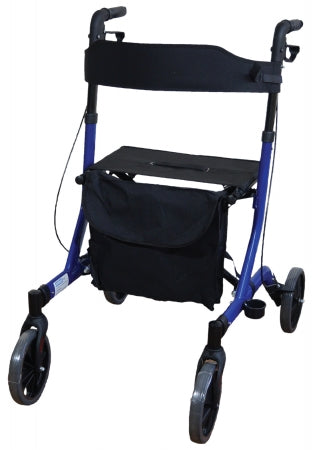 Deluxe Ultra Lightweight Folding 4 Wheeled Rollator - blue